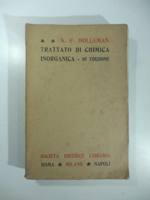 Trattato di chimica inorganica III edizione - A. F. Holleman - copertina