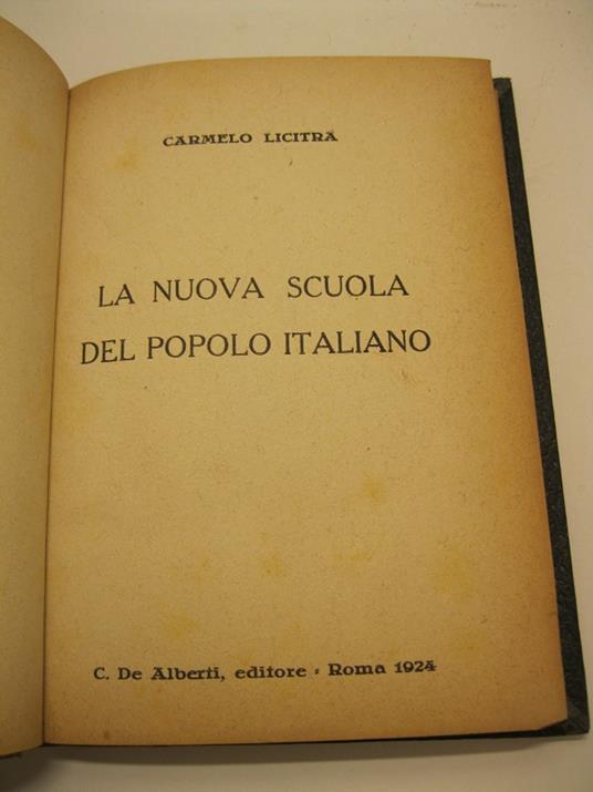 La Nuova scuola del popolo italiano - Carmelo Licitra - copertina