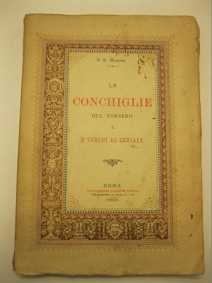 Le conchiglie del Torse'ro e i turchi al Ceriale - Emanuele Maineri Baccio - copertina