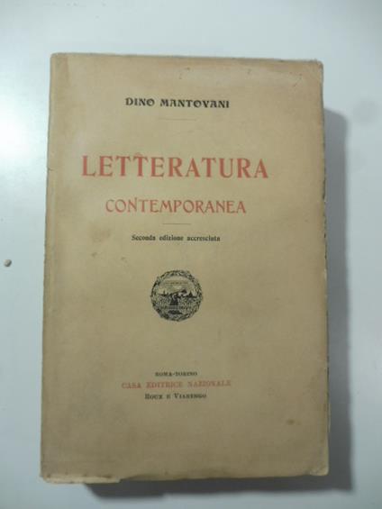 Letteratura contemporanea - Dino Mantovani - copertina