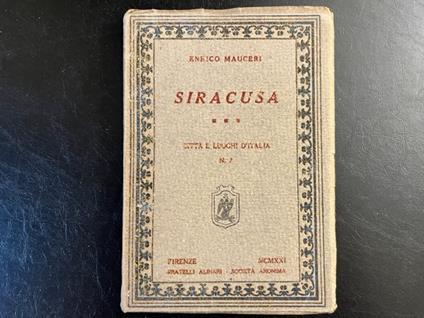 Siracusa. Citta' e Luoghi d'Italia n. 2 - Enrico Mauceri - copertina