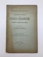 L' ordinamento didattico delle facolta' filosofiche ed il Congresso universitario di Milano. Considerazioni