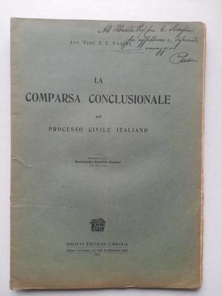 La comparsa conclusionale nel processo civile italiano - E. U. Pasini - copertina