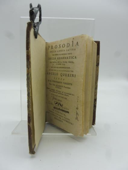 Prosodia della lingua latina che forma la seconda parte della grammatica gia' uscita per la prima volta l'anno 1729 - Ferdinando Porretti - copertina