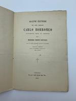 Alcune lettere del santo Cardinale Carlo Borromeo nuovamente edite ed annotate