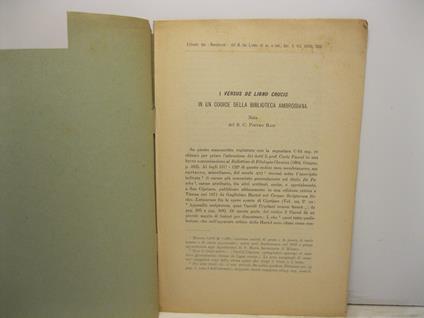 I versus de ligno crucis in un codice della Biblioteca Ambrosiana - Pietro Rasi - copertina