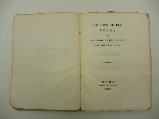 Le conchiglie. Poema - Angelo Maria Ricci - copertina