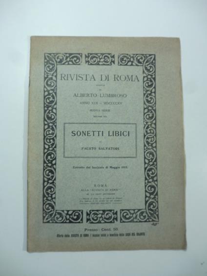 Sonetti libici - Fausto Salvatori - copertina