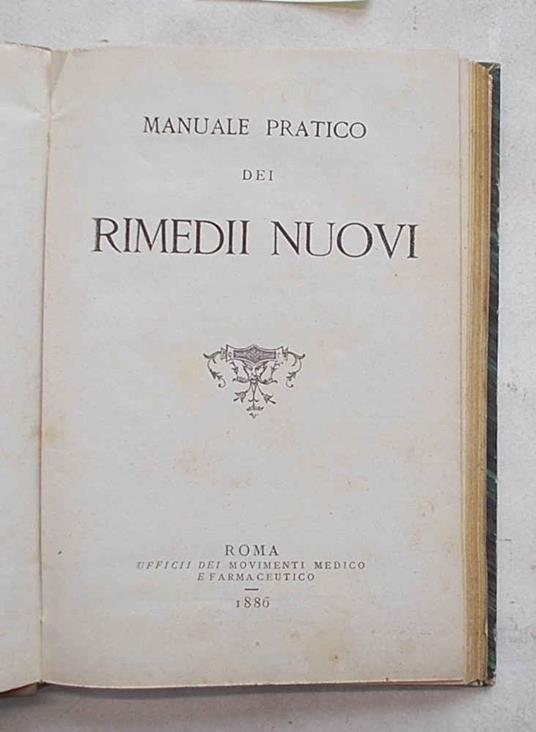 Manuale pratico dei rimedii nuovi - Anonimo - copertina