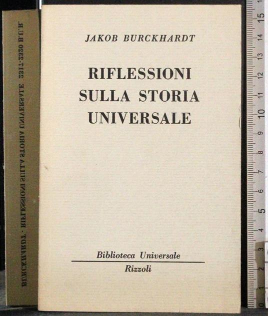 Riflessioni sulla storia universale - Jacob Burckhardt - copertina