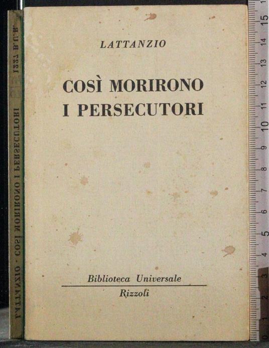 Così morirono i persecutori - Lattanzio - copertina