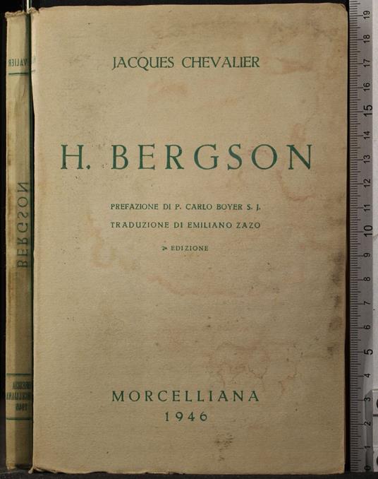 H Bergson - Jacques Chevalier - copertina