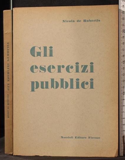 Gli esercizi pubblici - Nicola De Rubertis - copertina