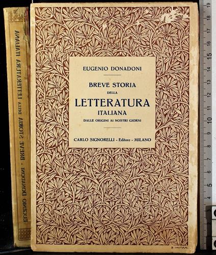 Breve storia della letteratua italiana - Eugenio Donadoni - copertina