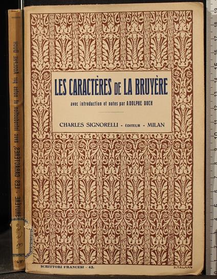 Les caracteres de la Bruyere - Adolphe Duch - copertina