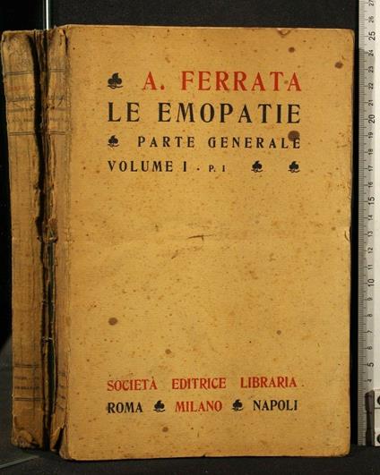 Le Emopatie Parte Generale Volume 1 Parte 1 - Adolfo Ferrata - copertina