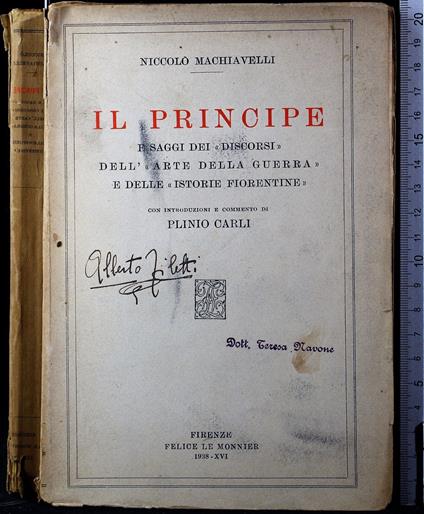 Il principe e saggi dei discorsi dell'arte della. - Machiavelli - copertina