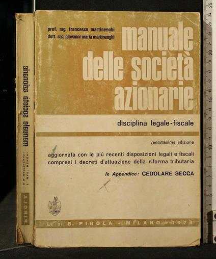 Manuale Delle Società Azionarie - Martinenghi - copertina