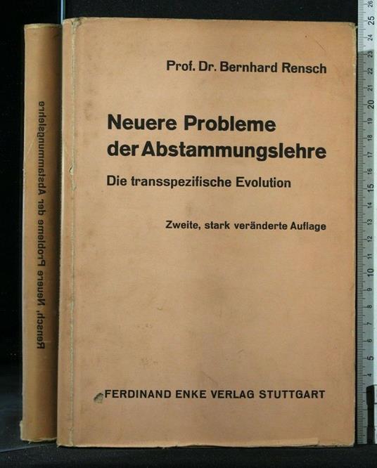 Neuere Probleme Der Abstammungslehre - Bernhard Rensch - copertina