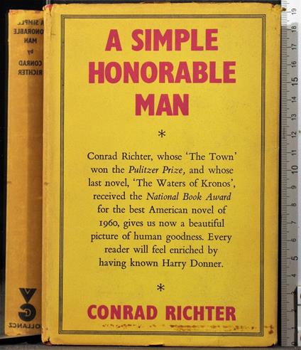 A simple honorable man - Conrad Richter - copertina