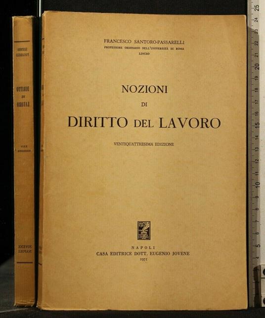 Nozioni di Diritto Del Lavoro - Francesco Santoro-Passarelli - copertina