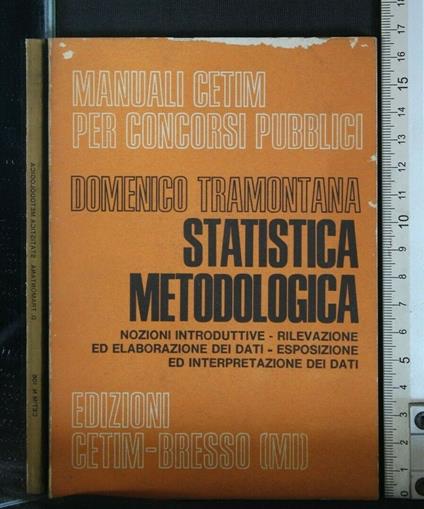 Statistica Metodologica - Domenico Tramontana - copertina