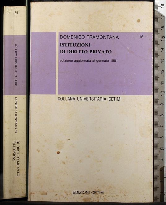 Istituzioni di diritto privato - Domenico Tramontana - copertina