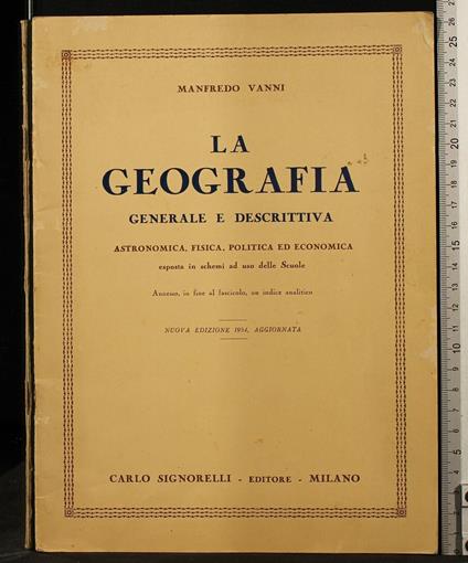 La Geografia Generale E - Manfredo Vanni - copertina