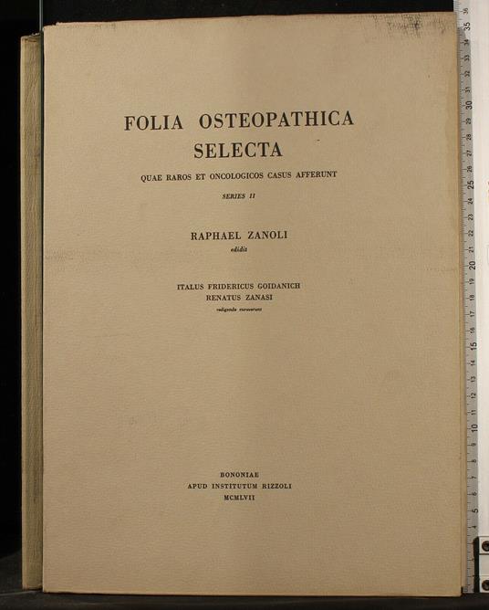 Folia Osteopathica Selecta. Serie Ii - Raphael Zanoli - copertina