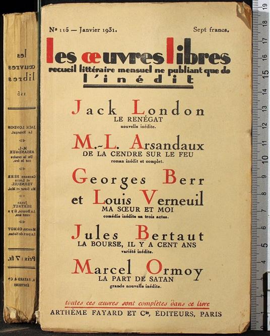 Les oeuvres libres n 115 janvier 1931 - copertina