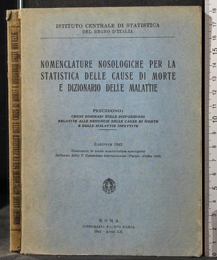 Nomenclature Nosologiche per La Statistica Delle Cause di Mor. - copertina