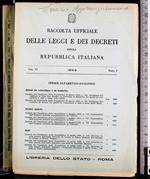 Raccolta leggi e decreti Rep Italiana. Vol VI Fasc I