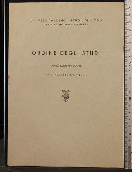 Ordine Degli Studi. Giurisprudenza. Anno Accademico - copertina