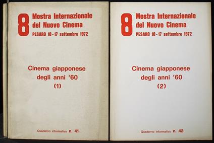 8 mostra int nuovo cinema 1972. Cinema Giapponese anni '60 (1,2) - copertina