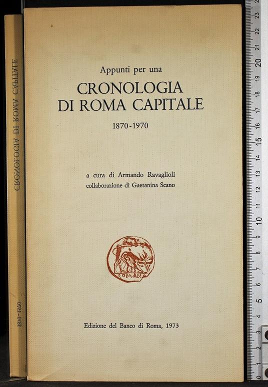 Appunti per una cronologia di Roma capitale 1870-1970 - copertina