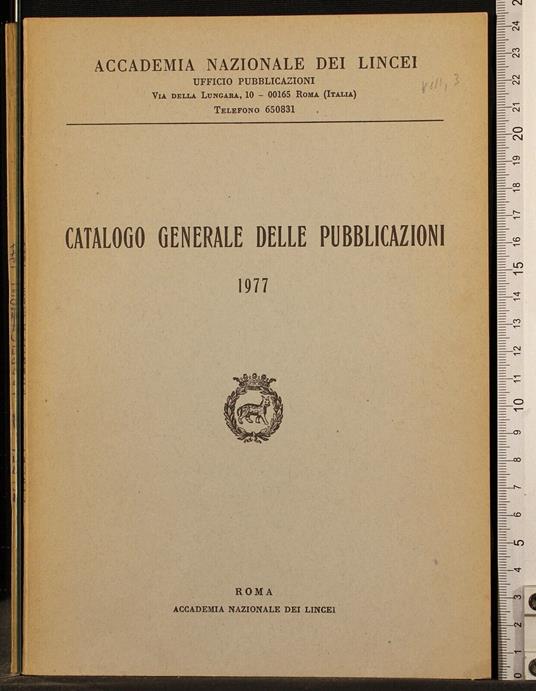 Catalogo generale delle pubblicazioni 1977 - copertina