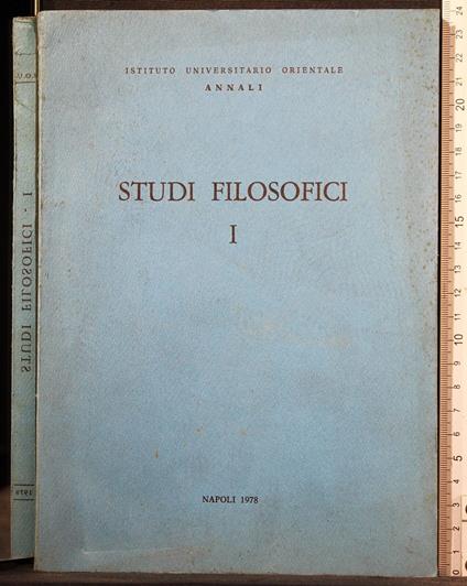 Studi filosofici. Vol 1 - copertina