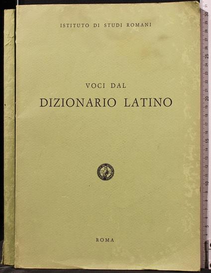 Voci Dal Dizionario Latino - copertina