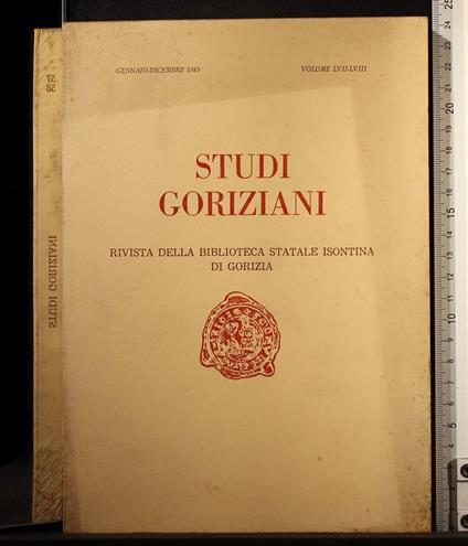 Studi Goriziani. Vol LVII-LVIII. Rivista della biblioteca stat. - copertina