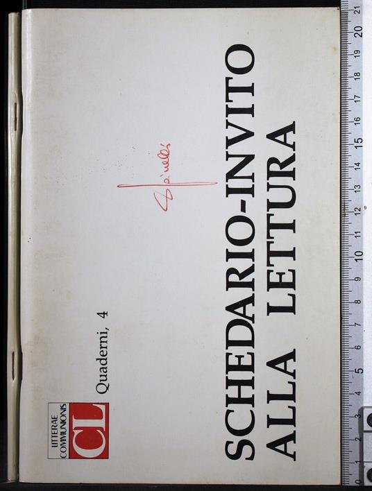 Litterae communionis CL. Quad, 4. Schedario-invito alla lettura - copertina