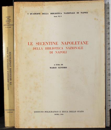 Le secentine Napoletane della biblioteca nazionale di Napoli - copertina