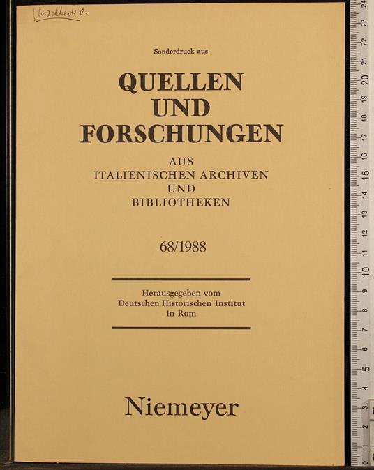 Quellen und forschungen. italienischen archiven bibliotheken - copertina