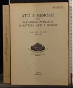 Atti e memorie accademia Petrarca lettere, arti e scienze