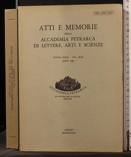 Atti e memorie accademia Petrarca lettere, arti e scienze - copertina