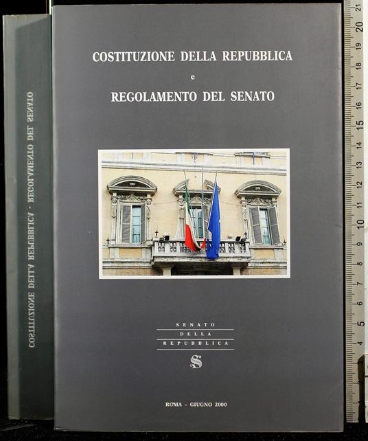 Costituzione della Repubblica e regolamento del Senato - copertina