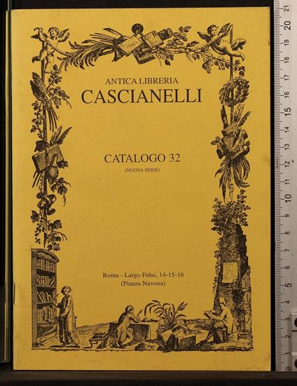 Antica libreria cascianelli catalogo 32 - copertina