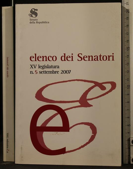 Elenco Dei Senatori. N 5 Dsettembre 2007 - copertina