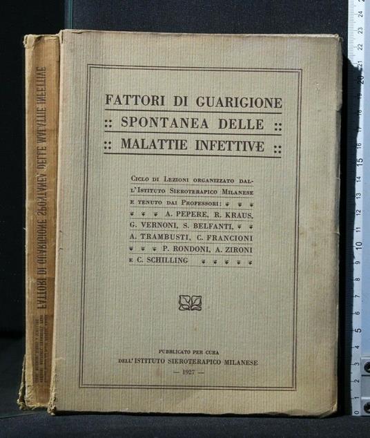 Fattori di Guarigione Spontanea Delle Malattie Infettive - copertina