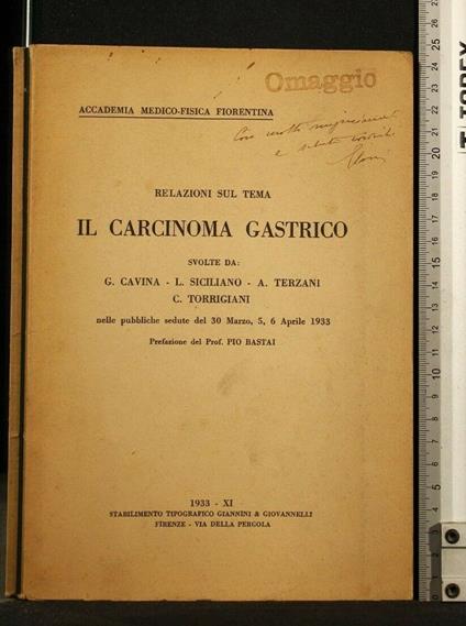 Relazioni Sul Tema Il Carcinoma Gastrico - copertina