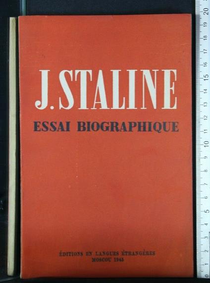 J. Staline Essai Biographique - copertina